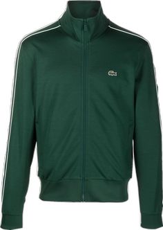 Sporty Green Outerwear With Embroidered Logo, Cotton Track Jacket With Logo Detail, Cotton Long Sleeve Track Jacket With Logo, Long Sleeve Track Jacket With Logo Detail For Winter, Fall Track Jacket With Logo And Long Sleeves, Sporty Green Track Jacket With Ribbed Cuffs, Green Sporty Track Jacket With Ribbed Cuffs, Green Long Sleeve Track Jacket With Ribbed Cuffs, Casual Long Sleeve Track Jacket With Logo