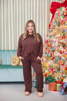 Dusk To Dawn Lounge Set | Chocolate | +Plus Available Lounge Top, Dusk To Dawn, Lounge Set, Lounge Sets, Sneaker Heels, Outerwear Sweater, Lounge Pants, Sales Gifts