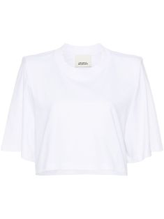 White Boxy Fit Cropped T-shirt, White Boxy Cropped T-shirt, White Boxy Cropped Top, White Boxy Cropped Crop Top, Padded Shorts, Versace Outfit, Yoko London, Organic Materials, Cropped T Shirt