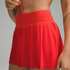 Nwt, Lululemon Pleat To Street Skirt, Hot Heat, Size 14 3.5” Liner Length Mid Rise Sporty Red Tennis Skirt For Summer, Sporty Red Skirt For Spring, Red Casual Skort For Sports, Casual Red Skort For Sports, Casual Red Sports Skort, Red Casual Sports Skort, Red Sports Skort For Summer, Sporty Red Skort For Sports, Red Sporty Skort For Sports