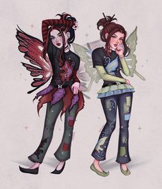 Pixies Fairies, Fairy Artwork, Goth Art, Girls Cartoon Art, Sketchbook Art Inspiration, Cartoon Shows, Cartoon Art Styles