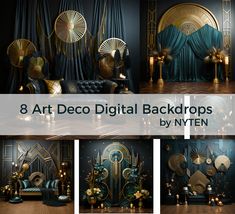 8 art deco digital backdrops by nyten