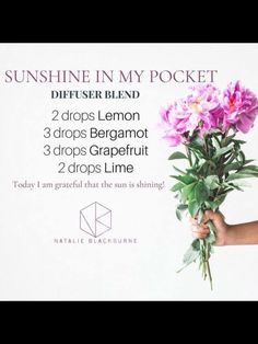 Sunshine In My Pocket, Roller Blends, Doterra Diffuser, Simply Earth, Oil Remedies