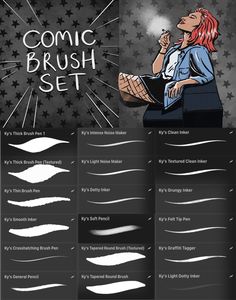 Comic Brush Set for Procreate | Digital Download | Graphic Novel Illustration | Ink Procreate Comic, Procreate Brushes Download, Novel Illustration, Create Your Own Comic, Graphic Novel Illustration, Shading Brush, Skin Paint, Illustrator Brushes