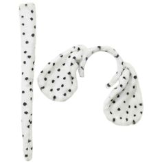 two white and black polka dot hair ties