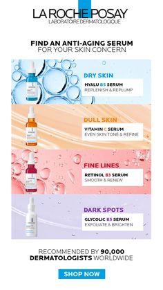 Discover our anti- aging serums to visibly reduce lines, wrinkles, uneven skin texture, signs of premature sun damage and loss of firmness. Serums For Sensitive Skin, Basic Skin Care Routine, Facial Skin Care Routine, Vitamins For Skin, Body Care Routine, Skin Routine, Sun Damage, Anti Aging Serum, Body Skin Care Routine