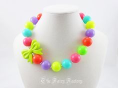 Neon Childrens Necklace, Chunky Necklace, Neon Necklace, Toddler Necklace, Beaded Gumball Necklace, Child Girls Necklace via Etsy Toddler Necklace, Neon Necklace, Girls Necklace, Necklace Chunky, Childrens Jewelry, Necklace Beaded, Girls Necklaces, Chunky Necklace, Fun Crafts