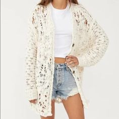 Cardigan 2023, Free People Aesthetic, Cardigan Oversized, Summer Cardigan, Open Knit Cardigan, Cardigan Sweaters For Women, Softest Sweater, Womens Cardigan, Deep V Neck