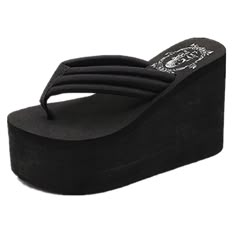 PRICES MAY VARY. Wedge Hee, Heel Height:11cm Platform:5cm Non-slip Wadeable High quality and comfortable to wear.TPR , rubber sole Size: 35-39 Three colors selectable: Black White Pink. US 5= 22.5cm US 5.5= 23.0cm US 6= 23.5cm US 6.5= 24.0cm US 7= 24.5cm Womens Wedges Flip Flops Summer Thong Beach Sandals Chunky High Platform Black-36 Summer Wedges Shoes, Black Wedge Flip Flops, Beach Sandals Flip Flops, Summer Shoes Wedges, Mens Beach Shoes, Sandals Chunky, Chunky Platform Sandals, Heels Summer, Dr Shoes