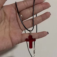 45067346411750 Hot Necklaces, Bead Rope, Aesthetic Emo, Aesthetic Accessories, Glass Cross, Grunge Jewelry, Gothic Vintage, Jewelry Aesthetic, Rope Chain Necklace