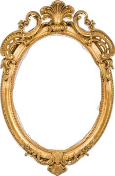 an ornate gold frame on a white background