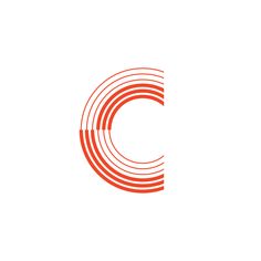 the letter c is made up of red lines