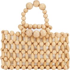 The wooden bead handbag is unique and exquisite. It is hand-made from carefully polished beech beads. The comfortable feel and elegant shape highlight the fashion atmosphere. Each size of the wooden beads on the handle is carefully selected. According to the most perfect ergonomics, the beads are hand-connected to form a shoulder strap, giving the shoulder a comfortable experience. The size is 9.06*0.98*5.12inch, fully satisfied the storage of the lipstick, cards, keys and some small things. At Wood Bag, Cult Gaia Bag, Summer Beach Bag, Tote Beach Bag, Hand Bags For Women, Wooden Bag, Straw Beach Bag, Beaded Handbag, Handmade Handbags