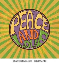 the words peace and joy are painted in bright colors on an orange, green, yellow, and purple background