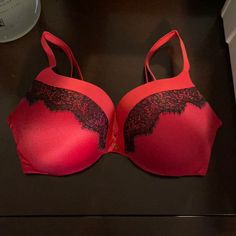 Push Up Red Lace Victoria Secrets Bra Elegant Red Bra Partially Lined, Elegant Red Partially Lined Bra, Victoria's Secret Red Bra For Night Out, Elegant Red Bra With Lace Trim, Elegant Red Victoria's Secret Bra, Elegant Victoria's Secret Push-up Bra, Victoria's Secret Summer Push-up Bra, Victoria's Secret Push-up Bra Friendly Tops, Lingerie Outfits