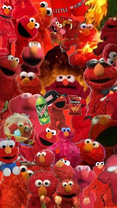 an image of many red sesame characters