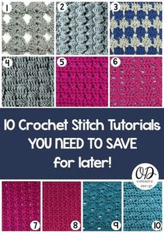 10 crochet stitch patterns you need to save for later