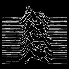 a black and white photo with lines in the shape of mountains on top of each other