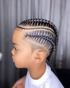 1 Braided Ponytail, Braid In A Bun, Braided Ponytail With Bangs, Boy Cornrow Hairstyles Kids, Kids Braids Hairstyles, S Braids