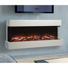 SimpliFire Scion Trinity 55 Floating Mantel Kit Mounted Fireplaces, Tv Mounted, Floating Fireplace, Electric Fireplace Wall, Wall Mounted Fireplace, Floating Mantel, Fireplace Frame, Wall Mount Fireplace, Gas Log Sets