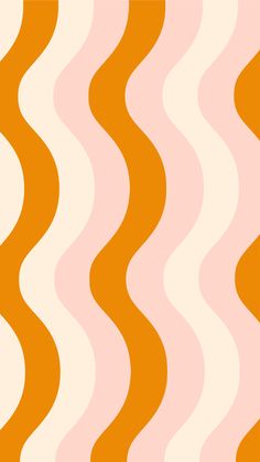 an orange and pink wavy pattern with white stripes on the bottom right half of the image