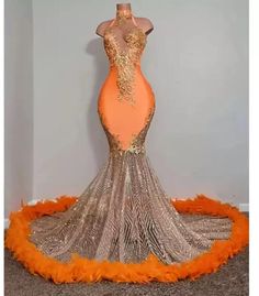 Orang Prom Dresses, Burnt Orange Prom Dress Black Couple, Neon Orange Prom Dresses, Orange And Gold Prom Dress, Orange Prom Dresses Black Women, Orange Mermaid Prom Dress, Prom Dress Orange, Prom Dresses Orange, Orange Evening Dresses