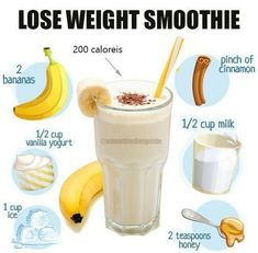 an image of a smoothie with ingredients to make it look like a banana and milkshake