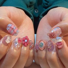 Butterfly Jelly Nails, Nail Designs Pink, Nail Inspo Nail Art, Art Nail Designs, Purple Cute, Retro Nails, Aesthetic 2024, Asian Nails, Hello Nails