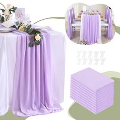 the table cloths are laid out on top of each other and ready to be served