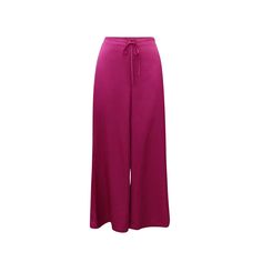 The Barbie Silk Pants are fuchsia wide-leg silk pants with an airy flare, providing both comfort and style. These pants are perfect for a day out or lounging at cafes. For a more upscale office look, pair them with a crisp shirt to effortlessly blend elegance and sophistication. 96% Polyester 4% Spandex  Crystal Embellishment   Dry Clean Only Loosely Fitted Viscose Wide Leg Pants, Pink Satin Evening Bottoms, Pink Silk Evening Pants, Chic Pink Silk Bottoms, Elegant Pink Satin Bottoms, Elegant Pink Silk Bottoms, Evening Viscose Trousers, Viscose Evening Trousers, Chic Satin Ankle-length Bottoms