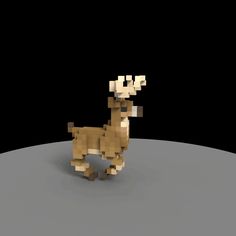 a pixelated image of a deer standing in the dark