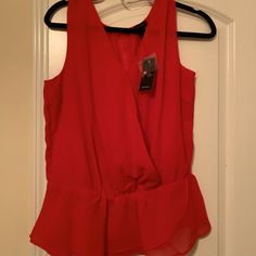 Beautiful Red Top By Jessica Simpson. Spring Sleeveless Peplum Top For Night Out, Chic Sleeveless Peplum Top For Night Out, Elegant Sleeveless Peplum Top For Summer, Chic Red Peplum Top, Red Peplum Tops For Summer, Chic Red Sleeveless Blouse, Sleeveless Peplum Top For Spring Party, Spring Party Sleeveless Peplum Top, Red Peplum Tops For Spring