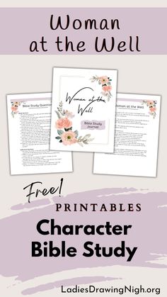 a woman at the well printables character bible study