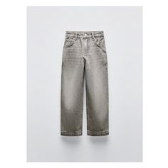 Relaxed fit baggy jeans with adjustable interior waistband and front button closure. Pockets on the front and patch pockets at back. Casual Zara Jeans With Five Pockets, Zara Casual Jeans With Five Pockets, Zara Straight Leg Jeans For Streetwear, High Rise Gray Jeans With Belt Loops, Gray Denim Jeans With Belt Loops, Zara Cotton Jeans For Streetwear, Casual Gray Jeans With Belt Loops, Zara Jeans With Pockets For Fall, Zara Relaxed Fit Jeans With Pockets