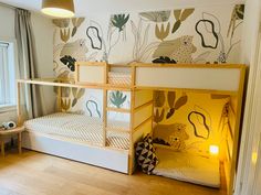 IKEA hack Kura beds Two Kura Beds, Twin Bed Design, Ikea Kura Bed, Kids Rooms Inspo, Small Kids Room, Kids Shared Bedroom, Kura Bed, Kids Basement, Small Basement