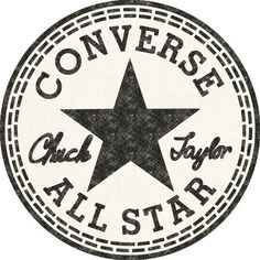 the converse all star logo is shown in black and white