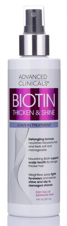 Amazon.com : Advanced Clinicals Biotin Hair Spray Thicken & Shine Leave In Treatment, Biotin Detangling Formula Nourishes Fine, Damaged, Or Frizz Prone Hair & Supports Scalp Health For Strong Thick Hair, 8 Fl Oz : Beauty & Personal Care Heat Protectant Hair, Biotin Hair, Weak Hair, Brown Spots On Face, Home Remedies For Hair, Scalp Health, Hair Spray, Hair Breakage, Hair Restoration