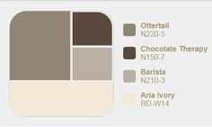 the color scheme for chocolate therapy is shown in brown, beige and white colors with text