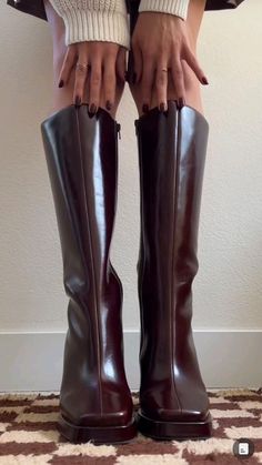 Winter Shoes Aesthetic, Different Types Of Boots, Autumn Footwear, Boots Wide Calf, Women's Knee High Boots, Jeffrey Campbell Boots, Boots Wide, Boots Square Toe, Shoe Inspo