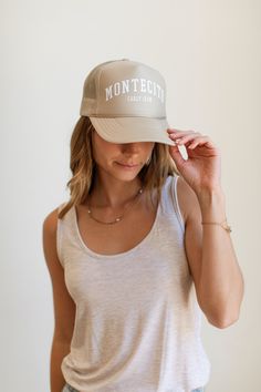 For our gals who love to travel, then you'll love to add the Montecito Hat to your collection! DETAILS Mesh Back Adjustable Strap Braided Detail 24.75" Circumference at the last adjustment 11" Long MATERIAL + CARE 100% Polyester Import Adjustable Green Baseball Cap For Everyday Summer Use, Everyday Summer Cap, Summer Cap For Everyday Wear, Trendy Spring Trucker Hat For Travel, Adjustable Flat Brim Trucker Hat For Summer, Adjustable Snapback Hat For Summer, Summer Baseball Cap With Adjustable Fit And Flat Brim, Summer Wide Brim Trucker Hat, Summer Curved Brim Trucker Hat For Everyday