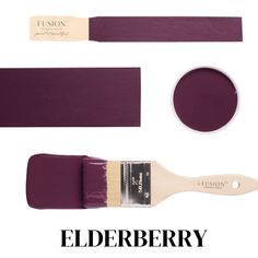 a paint brush and some other items with the words elderberry on it