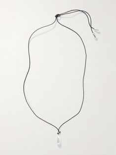 SOPHIE BUHAI Droplet silver and cord necklace Elegant Sterling Silver Necklace With Adjustable Cord, Minimalist Lariat Necklace With Adjustable Cord, Elegant Sterling Silver Jewelry With Adjustable Cord, Minimalist Pendant Necklace With Adjustable Cord, Minimalist Drop Necklace With Adjustable Length, Adjustable Minimalist Sterling Silver Drop Necklace, Sophie Buhai Jewelry, Simplicity Fashion, Minimalist Accessories