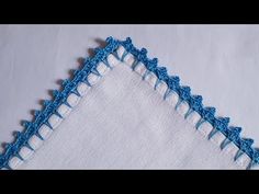 three different types of crochet stitchs on white fabric