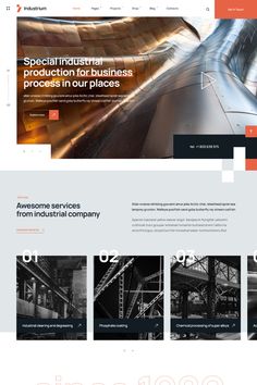 the website design for an industrial company