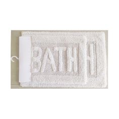 a white towel with the word bath on it