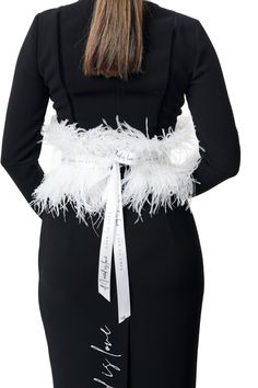 AIRY FEATHER BELT Tied at the back with a printed satin ribbon. A great accessory to refresh any festive outfit. Width of the belt: 18-26cm/7-10 inches Total length of belt is 1.90m/2 yards Length of feathers is 65-68cm/26-27 inches Color: White, Black, White+Black, White+pink, White+gray Material: satin ribbon, ostrich feathers SKU: JB1002 Care instructions: dry clean only We ship worldwide. DELIVERY We ship worldwide via Priority mail from Latvia (EU). All orders have a tracking number. Estima Feather Belt, Wedding Belt, Bridesmaid Accessories, Wedding Belts, Ostrich Feather, Bridal Belt, Ostrich Feathers, Belt Black, Bridesmaids Gifts