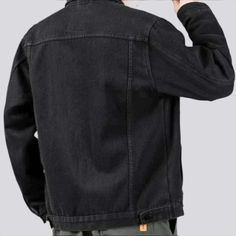 Introducing the 2023 Autumn-Winter Collection's black insulated men's jean jacket. 90s style! This oversized. monochrome. fleece. denim jacket is the perfect way to stay warm and stylish this season. Crafted with buttoned closure. this timeless piece of fashion is sure to make you stand out from the crowd!Distinctive Features: 90s Style: The oversized jacket is inspired by the 90s fashion. adding a vintage-modern edge to your wardrobe. Monochrome Magic: The black colour palette ensures that the Urban Winter Denim Jacket With Relaxed Fit, Winter Urban Denim Jacket With Relaxed Fit, Urban Relaxed Fit Denim Jacket For Winter, Urban Dark Wash Denim Jacket For Winter, Winter Washed Black Relaxed Fit Denim Jacket, Black Urban Denim Jacket For Outdoor, Black Denim Outdoor Jacket, Winter Streetwear Relaxed Fit Denim Jacket, Trendy Washed Black Winter Denim Jacket