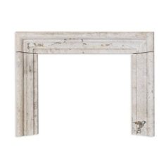 an antique white marble fireplace surround