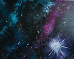 a painting of a star in the sky