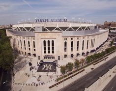 an aerial view of yankee stadium in new york city